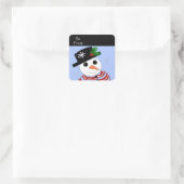 Sticker Carré Bonhomme de neige festif (Sac)