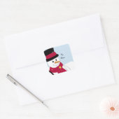Sticker Carré Bonhomme de neige jovial (Enveloppe)