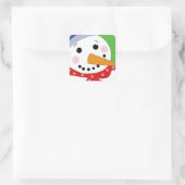 Sticker Carré Bonhomme de neige jovial (Sac)
