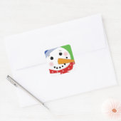 Sticker Carré Bonhomme de neige jovial (Enveloppe)
