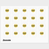Sticker Carré Bonjour (Feuille)