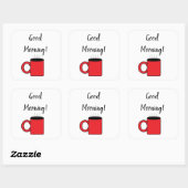 Sticker Carré Bonjour (Feuille)