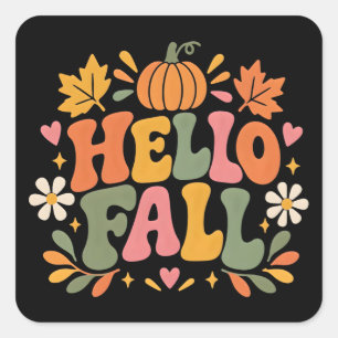 Sticker Carré Bonjour Automne