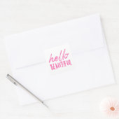 Sticker Carré Bonjour belle (Enveloppe)