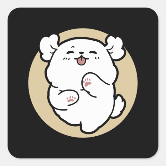 Sticker Carré Bonjour du côté écorché (Devant)