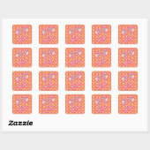 Sticker Carré Bonjour Flip Flops (Feuille)