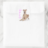 Sticker Carré Bonjour Greyhound Chien chiot (Sac)