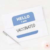 Sticker Carré Bonjour, je suis vacciné (Enveloppe)