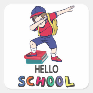 Sticker Carré Bonjour l'école