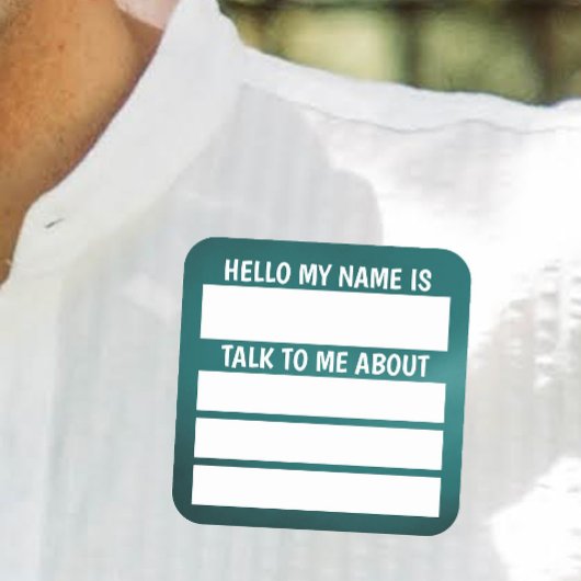 Sticker Carré Bonjour Nom Balise Parlez-moi À propos