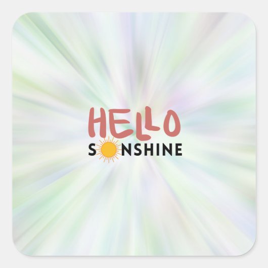 Sticker Carré Bonjour Sonshine, Sun Rays, Vues d'été (Devant)