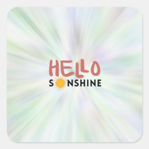Sticker Carré Bonjour Sonshine, Sun Rays, Vues d'été
