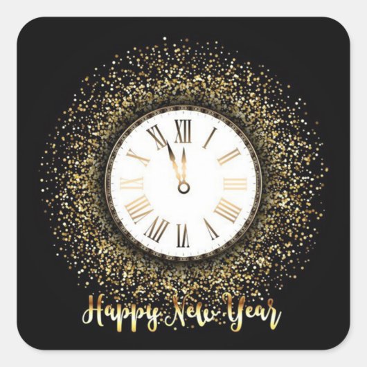 Sticker Carré Bonne Année (Devant)