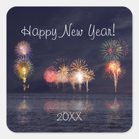 Sticker Carré Bonne année (Devant)