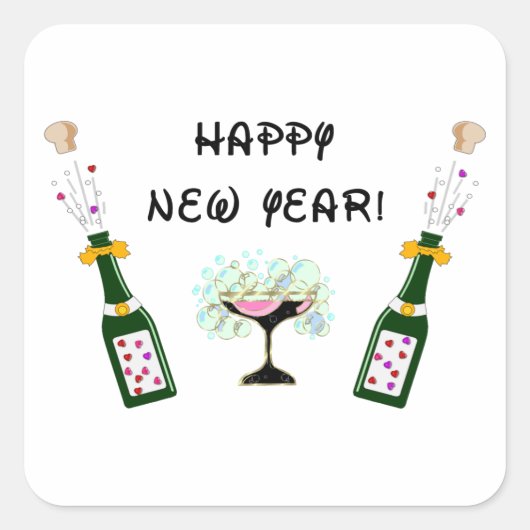 Sticker Carré Bonne année (Devant)