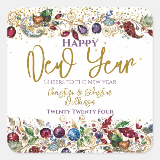 Sticker Carré Bonne année (Devant)