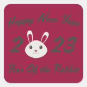 Sticker Carré Bonne année 2023 Année du lapin (Devant)