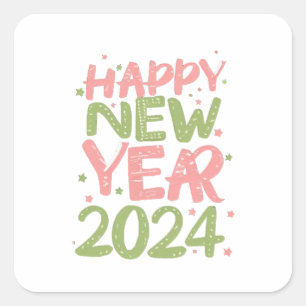 Sticker Carré Bonne année 2024