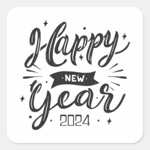 Sticker Carré Bonne année 2024