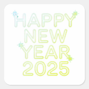 Sticker Carré Bonne année 2025