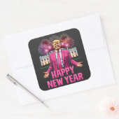 Sticker Carré Bonne année Eve Trump Résolution 2025 (Enveloppe)