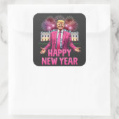 Sticker Carré Bonne année Eve Trump Résolution 2025 (Sac)