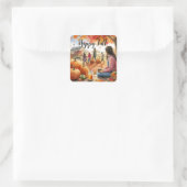 Sticker Carré Bonne automne Citrouilles d'automne (Sac)