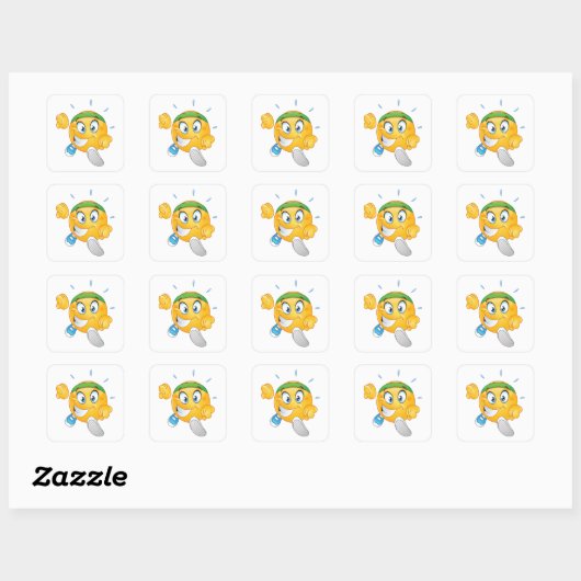 Sticker Carré Bonne exécution Emoji (Feuille)