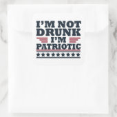 Sticker Carré Bonne fête de l'indépendance 4 juillet drôle (Sac)