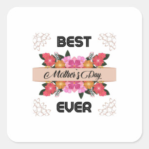Sticker Carré Bonne Fête des mères avec amour