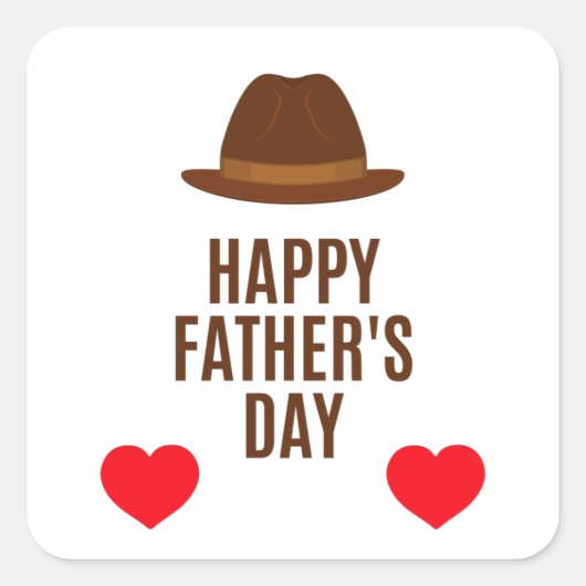 Sticker Carré Bonne Fête des pères (Devant)