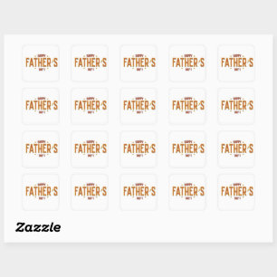 Sticker Carré Bonne Fête des pères - Cadeau sincère pour le mond