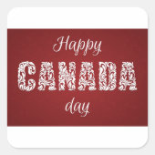 Sticker Carré Bonne fête du Canada (Devant)