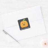 Sticker Carré Bonne Halloween avec un Citrouille mignon (Enveloppe)