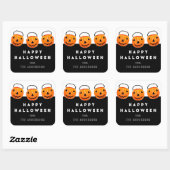 Sticker Carré Bonne Halloween gâteries cadeaux (Feuille)