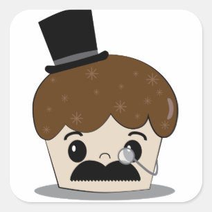 Sticker Carré Bonne moustache gaie
