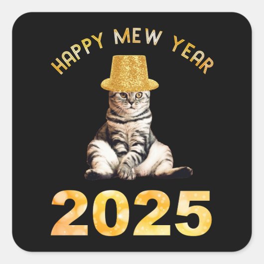 Sticker Carré Bonne nouvelle année 2025 (Devant)