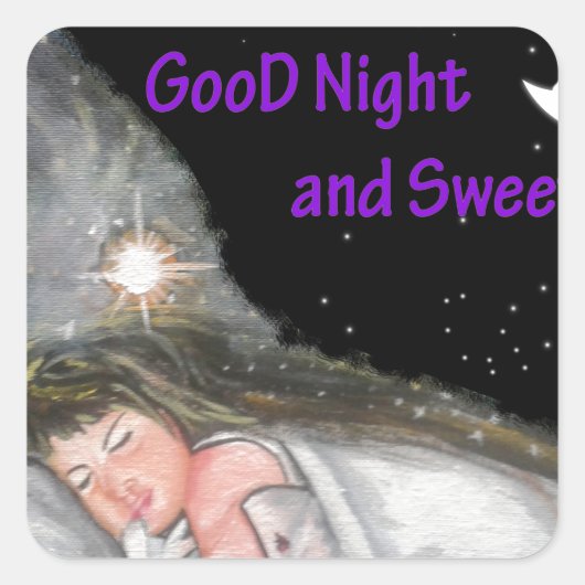 Sticker Carré Bonne nuit (Devant)