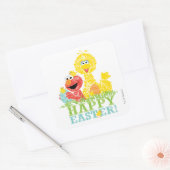 Sticker Carré Bonne Pâques d'Elmo & Big Bird (Enveloppe)