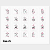Sticker Carré Bonne Pâques (rose) (Feuille)