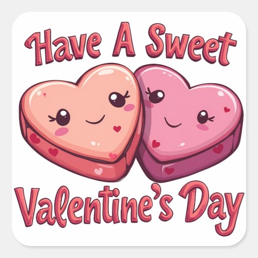 Sticker Carré Bonne Saint Valentin (Devant)