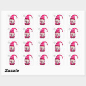 Sticker Carré Bonne Saint Valentin Coeur rose Gnome (Feuille)