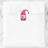 Sticker Carré Bonne Saint Valentin Coeur rose Gnome (Sac)