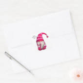 Sticker Carré Bonne Saint Valentin Coeur rose Gnome (Enveloppe)