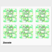 Sticker Carré Bonne St Patrick's Day Shamrocks Aquarelle rétro (Feuille)