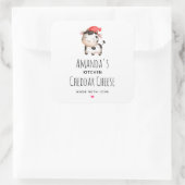 Sticker Carré Bonne vache dans un fromage Casquette rouge mignon (Sac)