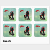 Sticker Carré Bonne Valentine (Feuille)