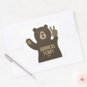 Sticker Carré Bonners Ferry Idaho Peace Bear (Enveloppe)