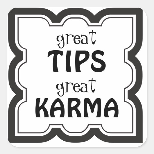 Sticker Carré Bonnes astuces Great Karma Tip Jar (Devant)
