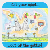 Sticker Carré Boo Bees (Devant)